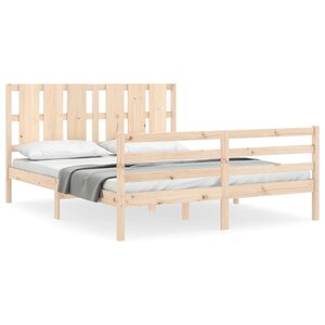 vidaXL Cadre de lit sans matelas 160x200 cm bois massif