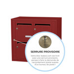 Bloc collectif Leabox  2x2  grade 3  simple face  Extérieur  fixation murale  Rouge brun RAL 3011 finition brillante