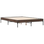 vidaXL Cadre de lit chêne marron 120x200 cm bois d'ingénierie et métal