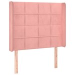 vidaXL Tête de lit à LED Rose 93x16x118/128 cm Velours