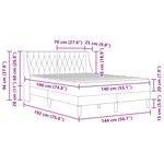 vidaXL Cadre de lit avec matelas Gris clair 140 x 190 cm Velours