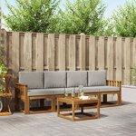 vidaXL Ensemble de canapés d'extérieur 5 pc Gris Naturel et Clair