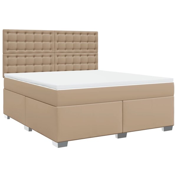 vidaXL Sommier à lattes de lit avec matelas Cappuccino 180x200 cm