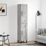 vidaXL Buffet haut Gris béton 34 5x34x180 cm Bois d'ingénierie