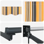 vidaXL Auvent Rétractable Manuel Motif Rayé Multicolore 450x300 cm