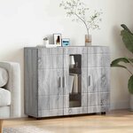 vidaXL Buffet Sonoma gris 55.5 x 29 x 100 cm Bois d'ingénierie