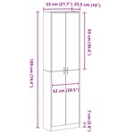 vidaXL Armoire Gris Sonoma 55x25x189 cm en bois d'ingénierie