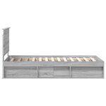 vidaXL Cadre de lit Gris Sonoma 90 x 200 cm Bois de pin massif