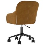 Chaise fauteuil siège pivotante de bureau informatique étude velours brun 02_0024147