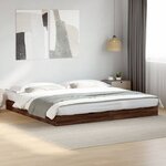vidaXL Cadre de lit sans matelas chêne marron 180x200 cm