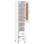 vidaXL Buffet haut Blanc 34 5x34x180 cm Bois d'ingénierie