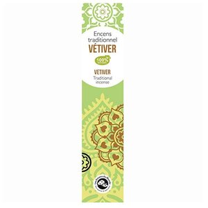 Encens indien Vétiver 60 bâtonnets de 45 min