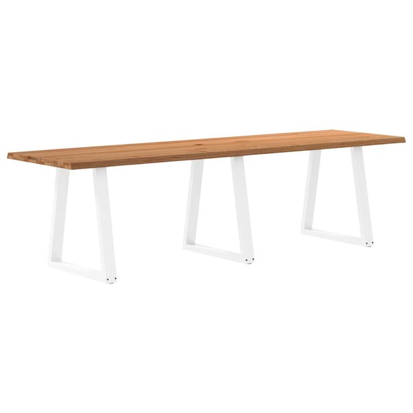 vidaXL Table à manger avec bord naturel 280x80x74 cm bois massif chêne