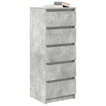 vidaXL Buffet avec tiroirs gris béton 37 5x35x99 cm bois d'ingénierie