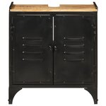 vidaXL Armoire de lavabo de salle de bain fer et bois de manguier