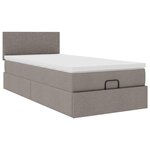 vidaXL Cadre de lit ottoman avec matelas taupe 80x200 cm tissu
