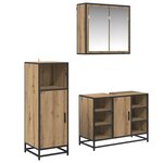 vidaXL Ensemble de mobilier de salle de bain 3 Pièces Chêne artisanal