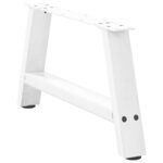 vidaXL Pieds de table basse en forme de A  2 pièces  blanc  60 x (30-31) cm  acier