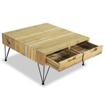 vidaXL Table basse 80x80x40 cm Teck massif