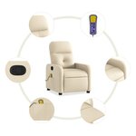 vidaXL Fauteuil inclinable de massage crème tissu