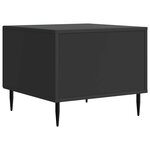 vidaXL Table basse avec tiroir Noir 49 x 50 x 40 cm Bois d'ingénierie