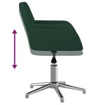 vidaXL Chaise pivotante de bureau Vert foncé Tissu