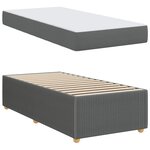 vidaXL Cadre de lit avec matelas Gris foncé 80 x 200 cm tissu