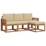 vidaXL Ensemble de canapés d'extérieur 4 pc Naturel et Beige