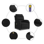 vidaXL Fauteuil de massage inclinable Noir Tissu