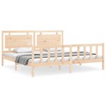 vidaXL Cadre de lit avec tête de lit 200x200 cm bois massif
