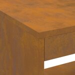 Brasero vidaXL avec rangement pour bûches 160x45x35 cm en acier weathering