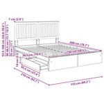 vidaXL Lit de Rangement Gris Sonoma 150 x 200 cm Bois d'ingénierie