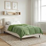 vidaXL Duvet d'hiver Matelassé Vert 135 x 200 cm Microfibre