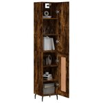vidaXL Buffet haut Chêne fumé 34 5x34x180 cm Bois d'ingénierie