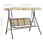 vidaXL Balancelle de jardin avec baldaquin Anthracite et sable