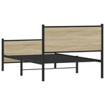 vidaXL Cadre de lit en métal sans matelas chêne sonoma 100x200 cm