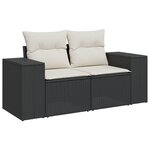 vidaXL Salon de jardin 5 Pièces avec coussins noir résine tressée