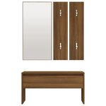 vidaXL Ensemble de meubles de couloir Chêne marron Bois d'ingénierie