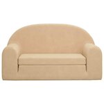 vidaXL Canapé-lit pour enfants 2 places crème peluche douce