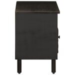 vidaXL Meuble TV noir 80x33x46 cm bois massif de manguier