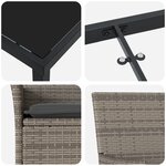 vidaXL Ensemble de Salle à Manger de Jardin 3 Pièces avec Coussins Rattan Synthétique Gris