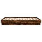 vidaXL Cadre de lit avec lumières LED chêne fumé 120x190 cm