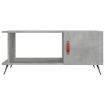 vidaXL Table basse gris béton 90x50x40 cm bois d'ingénierie