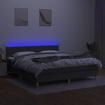 vidaXL Sommier à lattes de lit et matelas et LED Gris foncé 180x200 cm