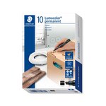 Marqueur permanent 'Lumocolor 350' Pointe biseautée 2 - 5 mm Noir x 10 STAEDTLER