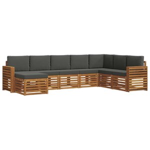 vidaXL Ensemble de canapés d'extérieur 8 pc Naturel et Anthracite