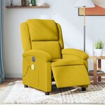 vidaXL Fauteuil inclinable de massage électrique jaune velours