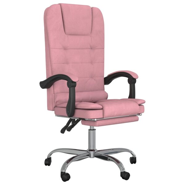 Fauteuil de massage inclinable de bureau informatique étude Rosevelours rose 02_0025395