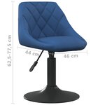 vidaXL Chaises pivotantes à manger lot de 2 bleu velours