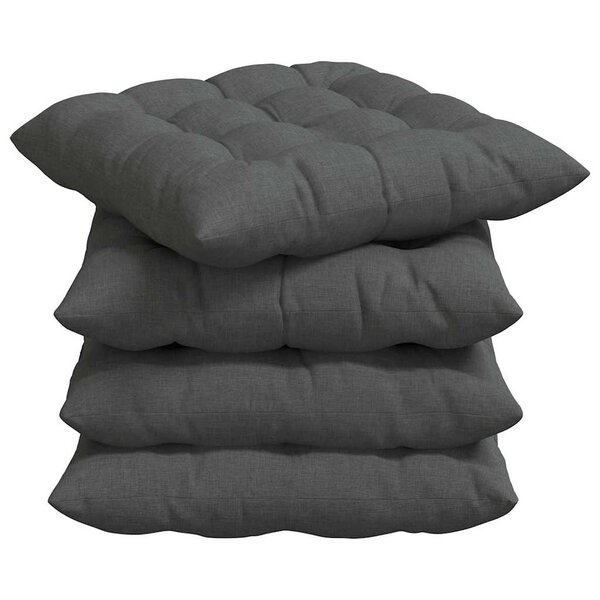vidaXL Coussins de siège 2 Pièces Gris foncé 40 x 40 x 6 cm tissu